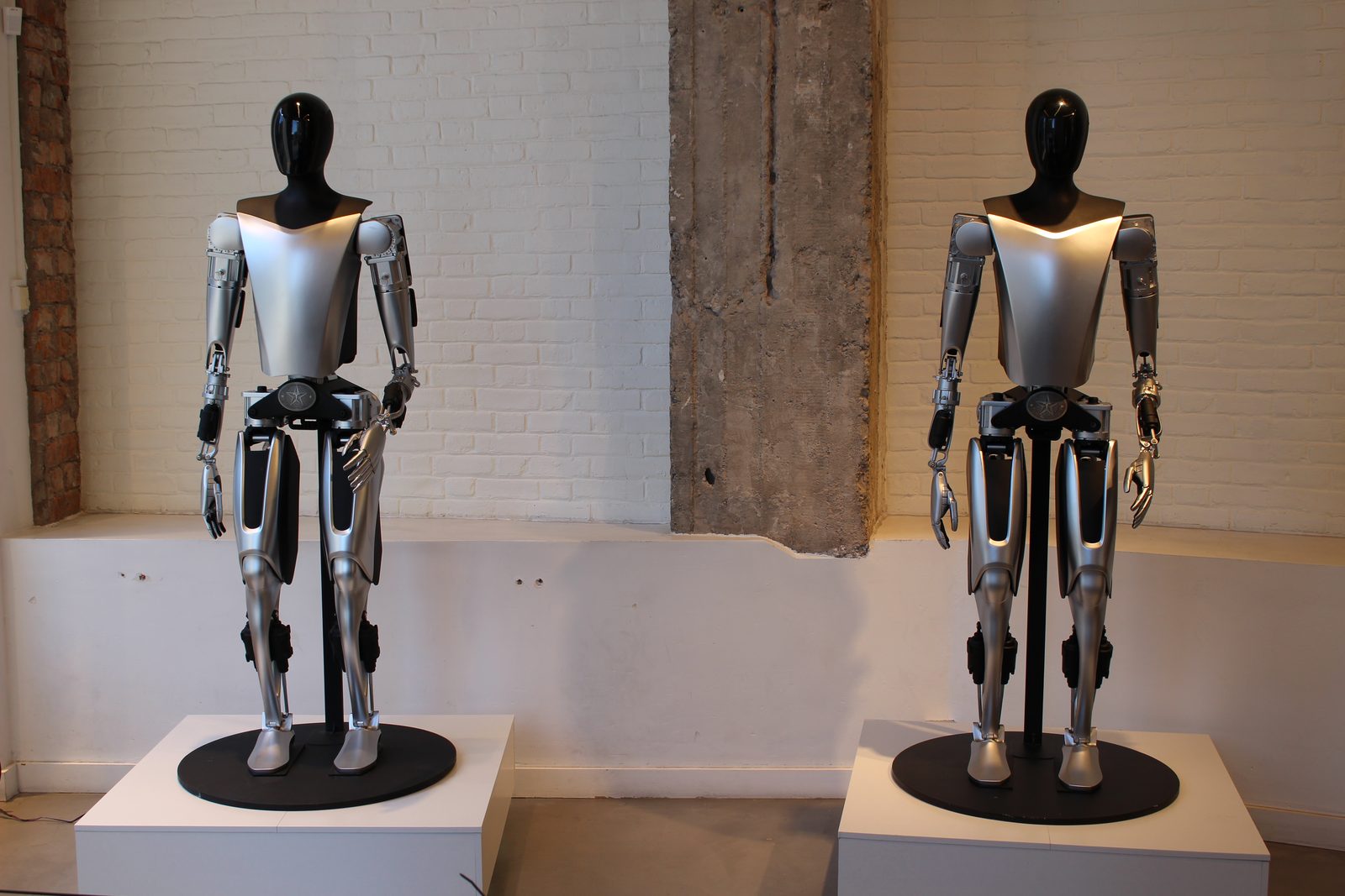 Tesla Optimus humanoid robot on display at the Tesla showroom in Stockholm, 2024